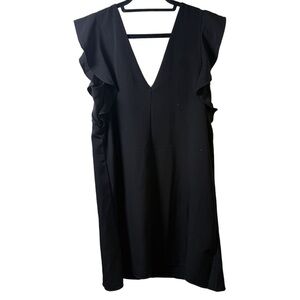 Express Black Backless Ruffle Dress